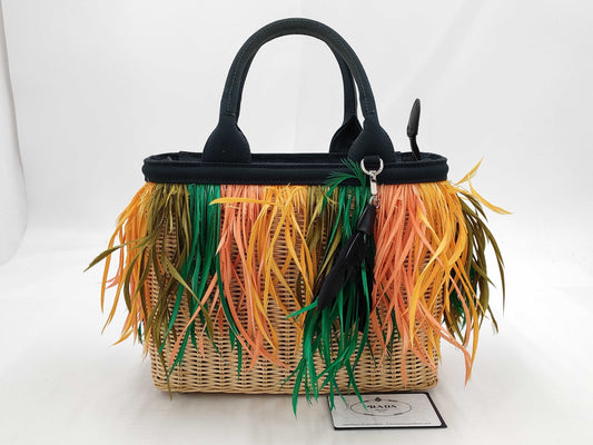 PRADA 1BG835 Wickreme Feather Tote Bag