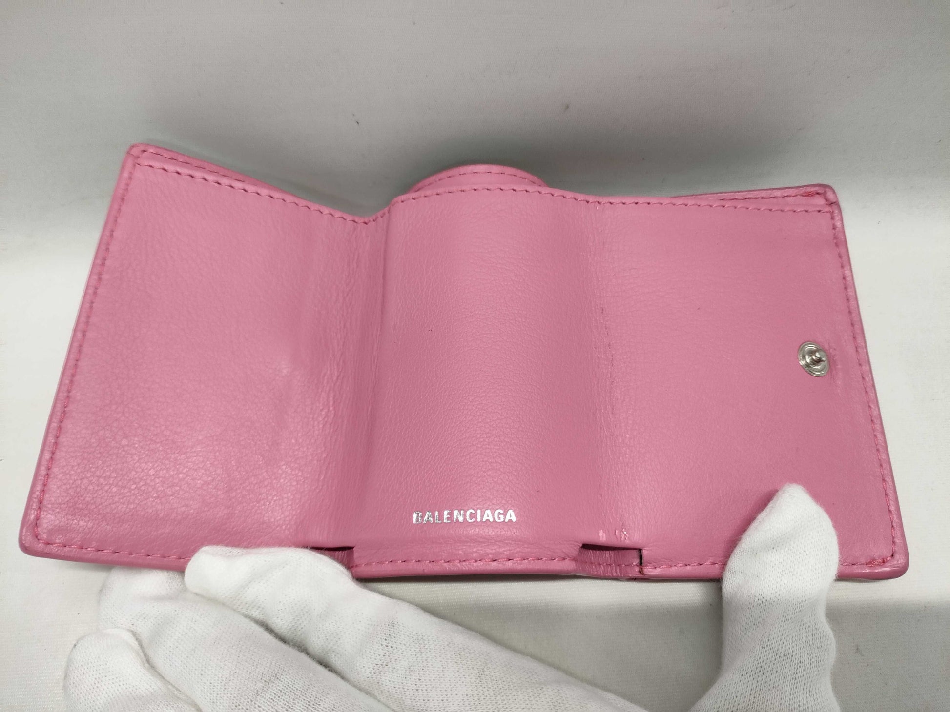 BALENCIAGA Tri-fold Pink Wallet