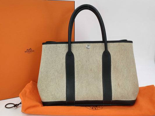 HERMES Garden Party Toile □I Handbag