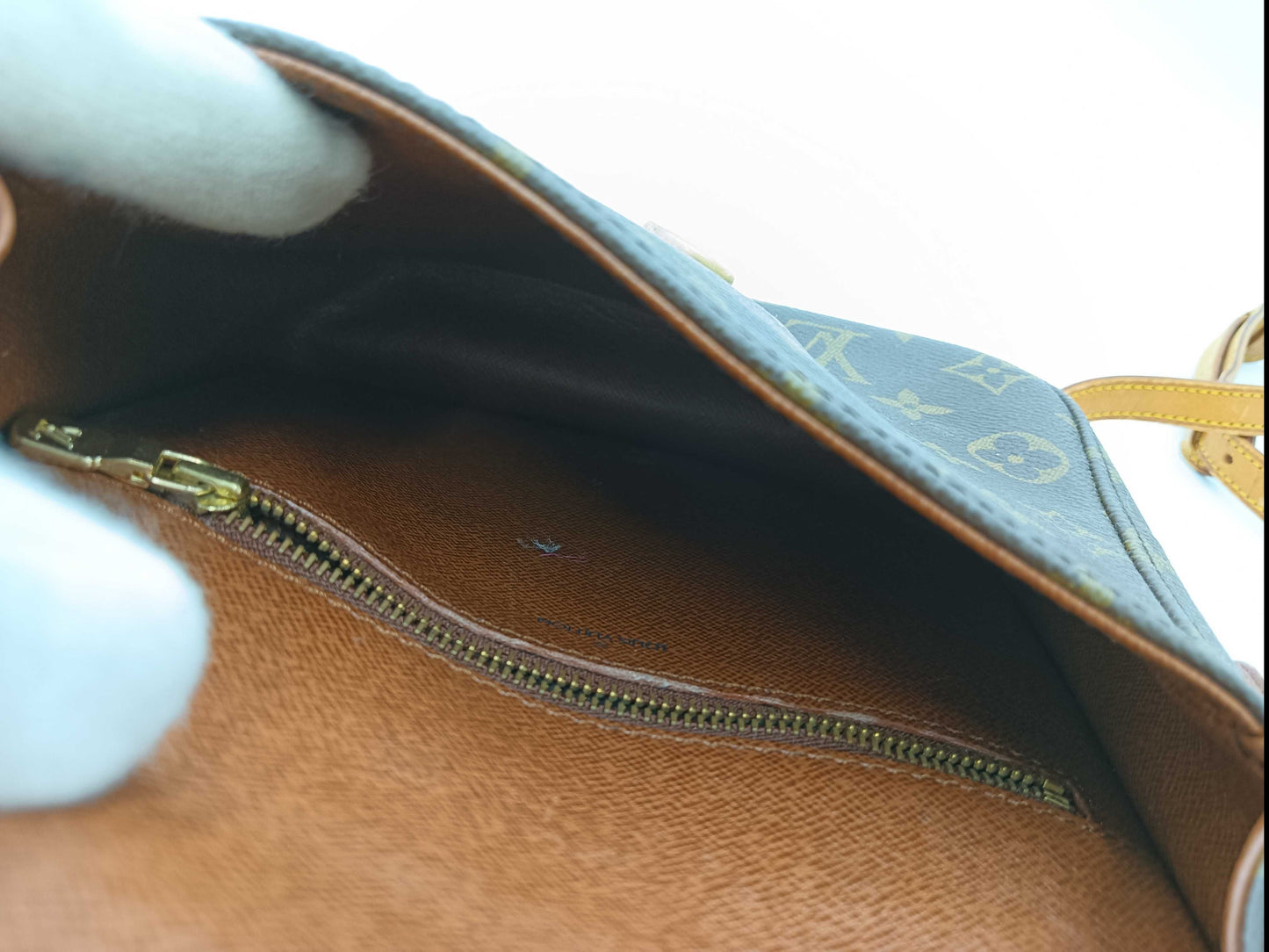 LOUIS VUITTON LP1900 Monogram Shoulder Bag, Monogram Saint-Cloud MM M51243, Made in 1990, with a torn strap.