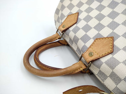 LOUIS VUITTON MB4048 Damier Azur Speedy 25 Boston Bag