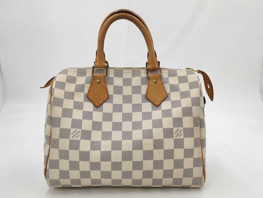 LOUIS VUITTON MB4048 Damier Azur Speedy 25 Boston Bag