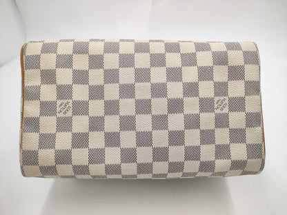 LOUIS VUITTON MB4048 Damier Azur Speedy 25 Boston Bag
