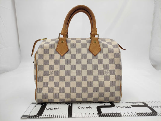 LOUIS VUITTON MB4048 Damier Azur Speedy 25 Boston Bag