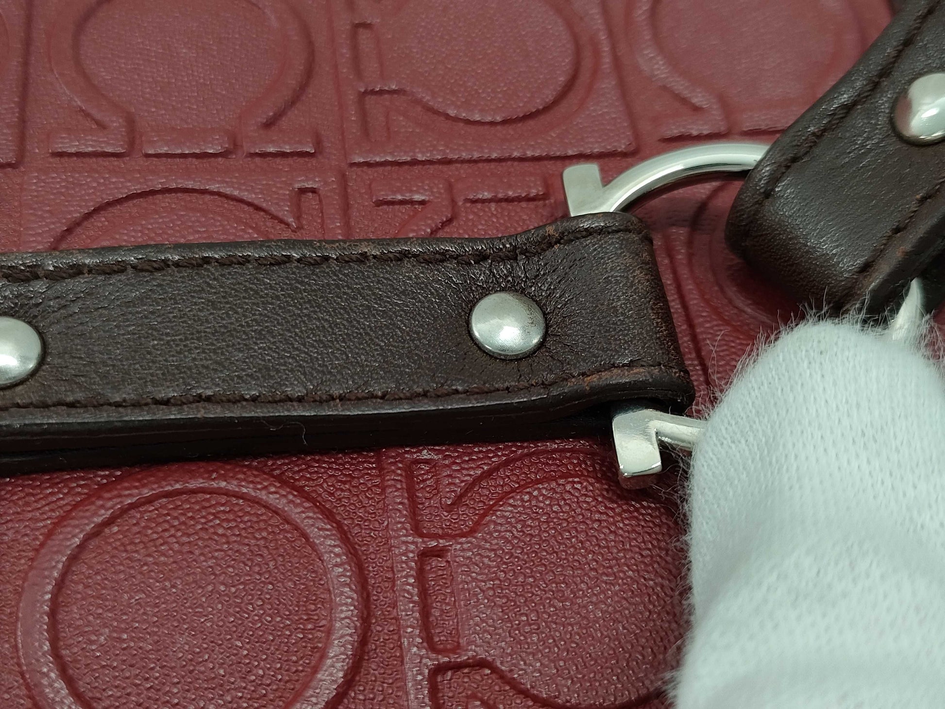 Salvatore Ferragamo Gancini Embossed Tote Bag