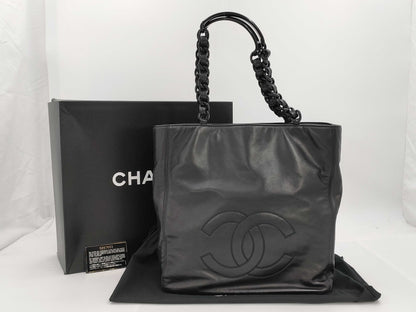 CHANEL 5284653 Lambskin Coco Plastic Chain Tote, No. 5 Handbag