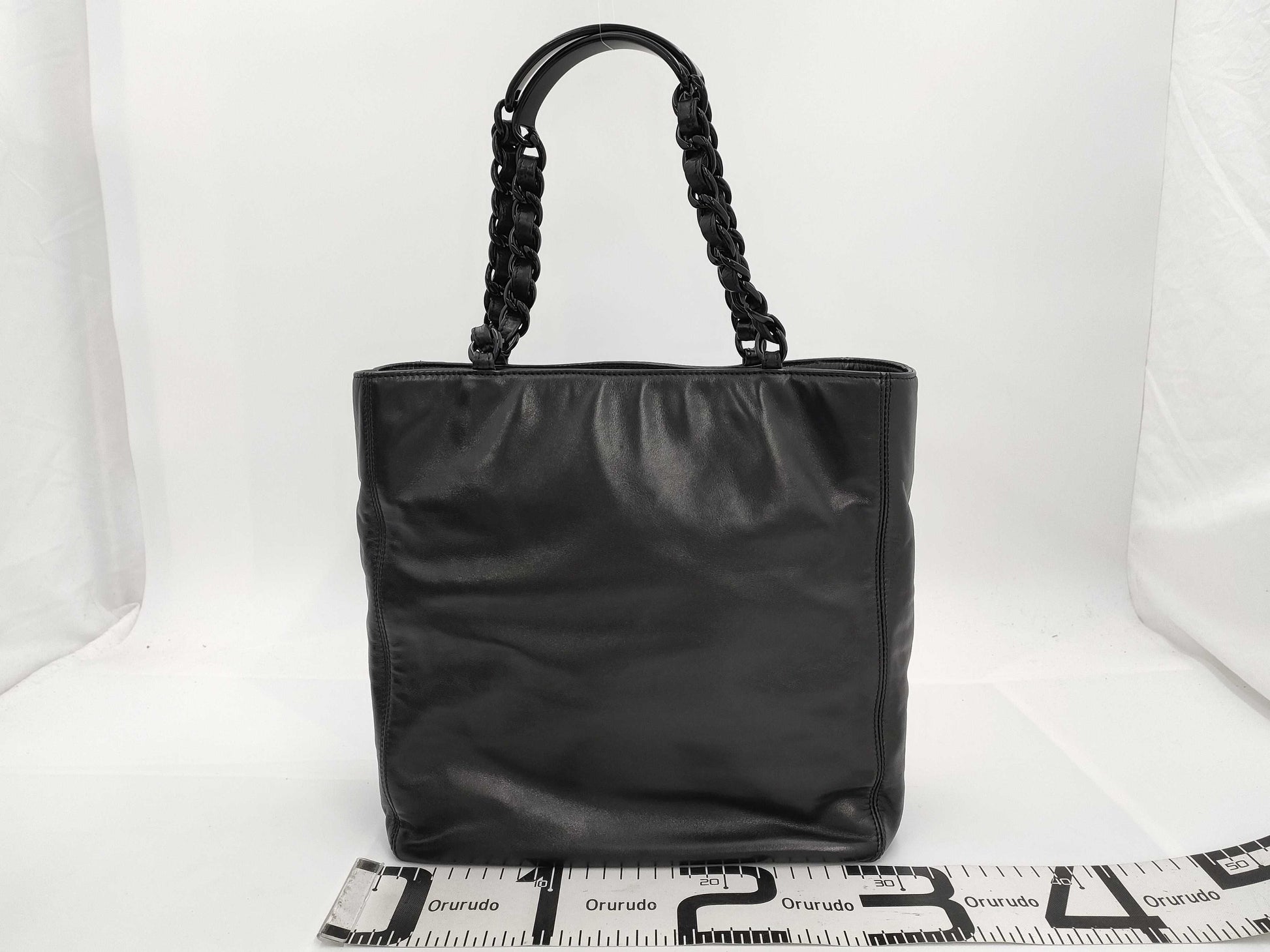 CHANEL 5284653 Lambskin Coco Plastic Chain Tote, No. 5 Handbag