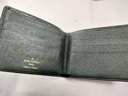 LOUIS VUITTON Taiga Bifold Wallet Brown/Green 2-Piece Billfold