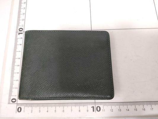LOUIS VUITTON Taiga Bifold Wallet Brown/Green 2-Piece Billfold