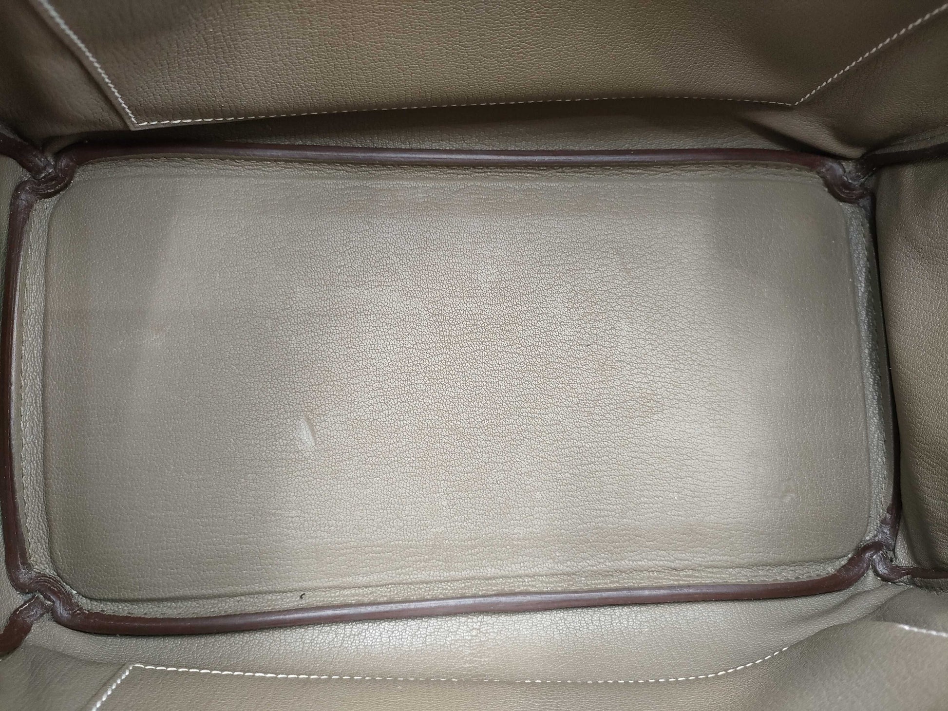 HERMES Birkin 30 Etoupe Epson Silver Hardware □Q Stamp Handbag