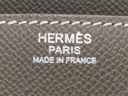 HERMES Birkin 30 Etoupe Epson Silver Hardware □Q Stamp Handbag
