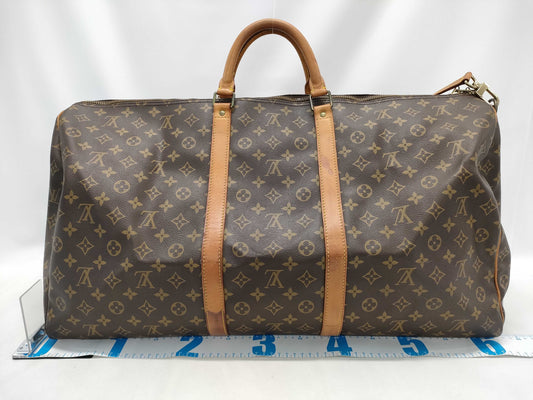 LOUIS VUITTON VI8911 Monogram M41412 Keepall Bandouliere 60 Sterling Silver Boston Bag with Padlock