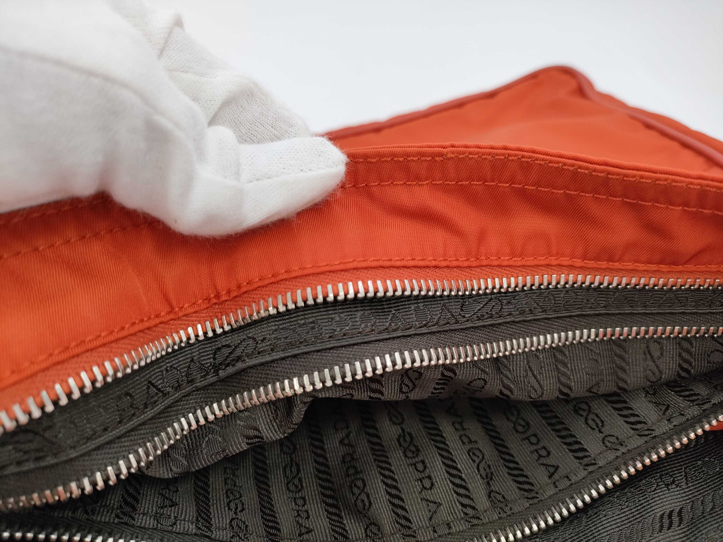 PRADA Nylon Shoulder Bag/Orange/Shoulder Bag