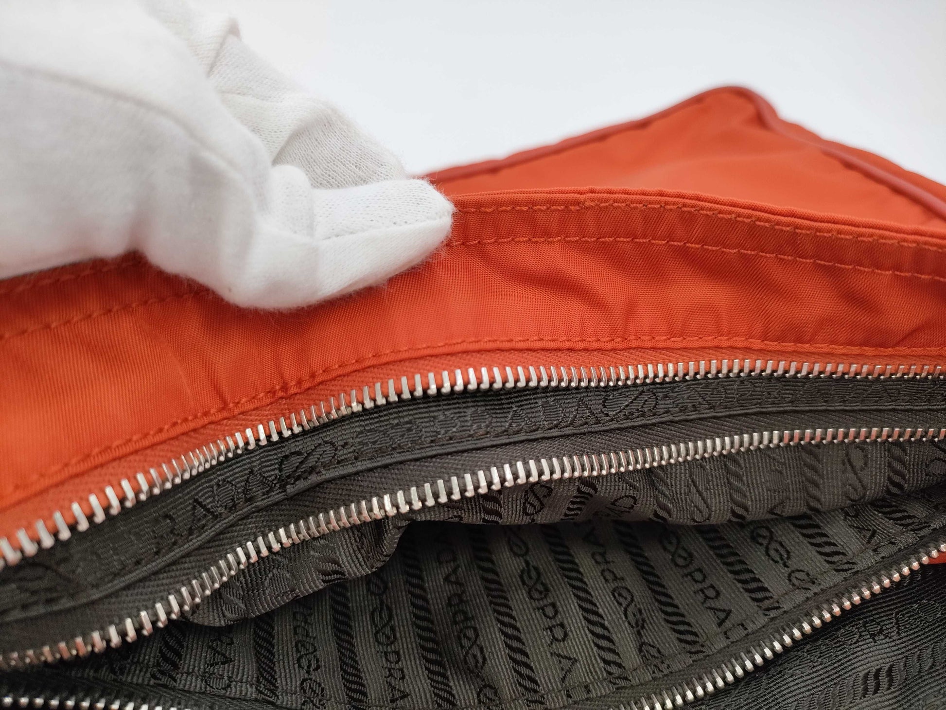 PRADA Nylon Shoulder Bag/Orange/Shoulder Bag