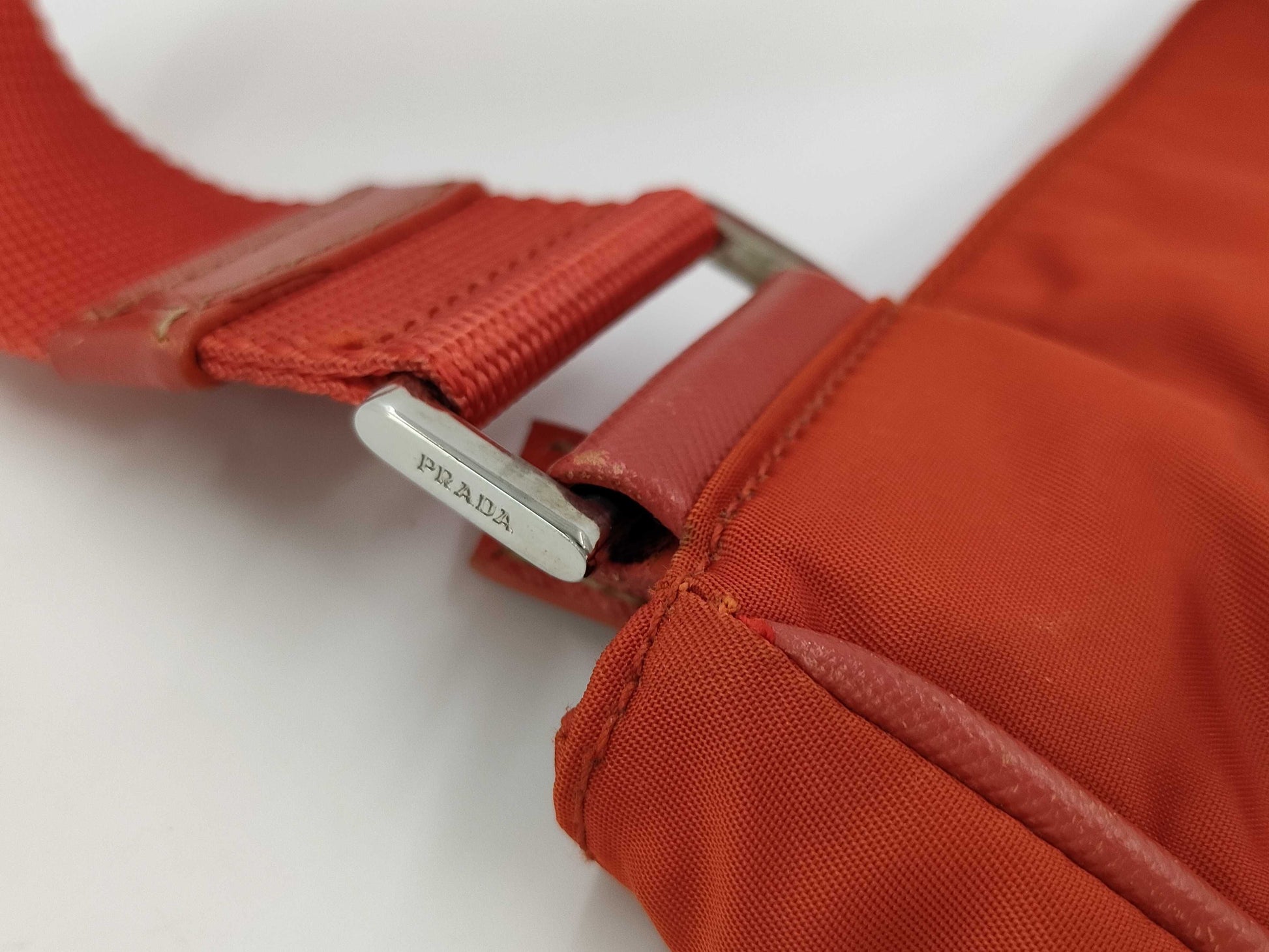PRADA Nylon Shoulder Bag/Orange/Shoulder Bag