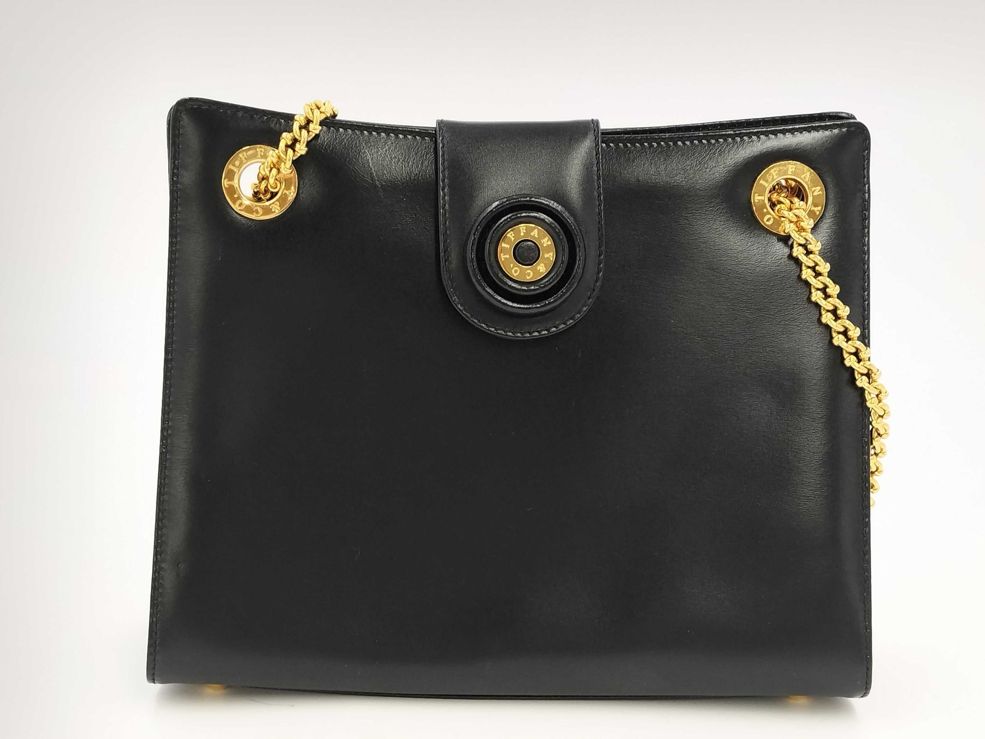 Tiffany & Co. Leather Chain Tote Shoulder Bag