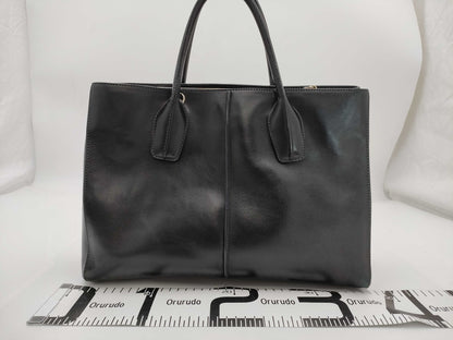 TOD'S Leather / 2-Way Bag / with ST / Black / Condition Considered Tote Bag