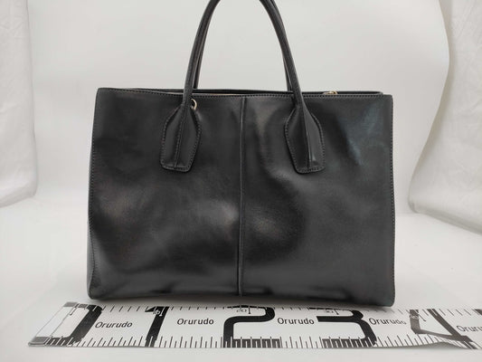 TOD'S Leather / 2-Way Bag / with ST / Black / Condition Considered Tote Bag