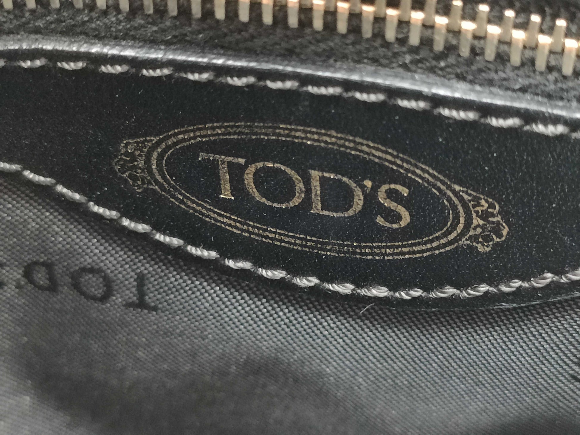 TOD'S Leather / 2-Way Bag / with ST / Black / Condition Considered Tote Bag