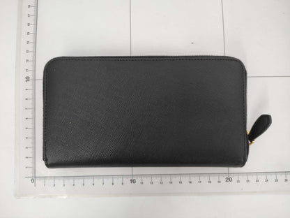 PRADA Saffiano Logo Long Wallet Black Wallet