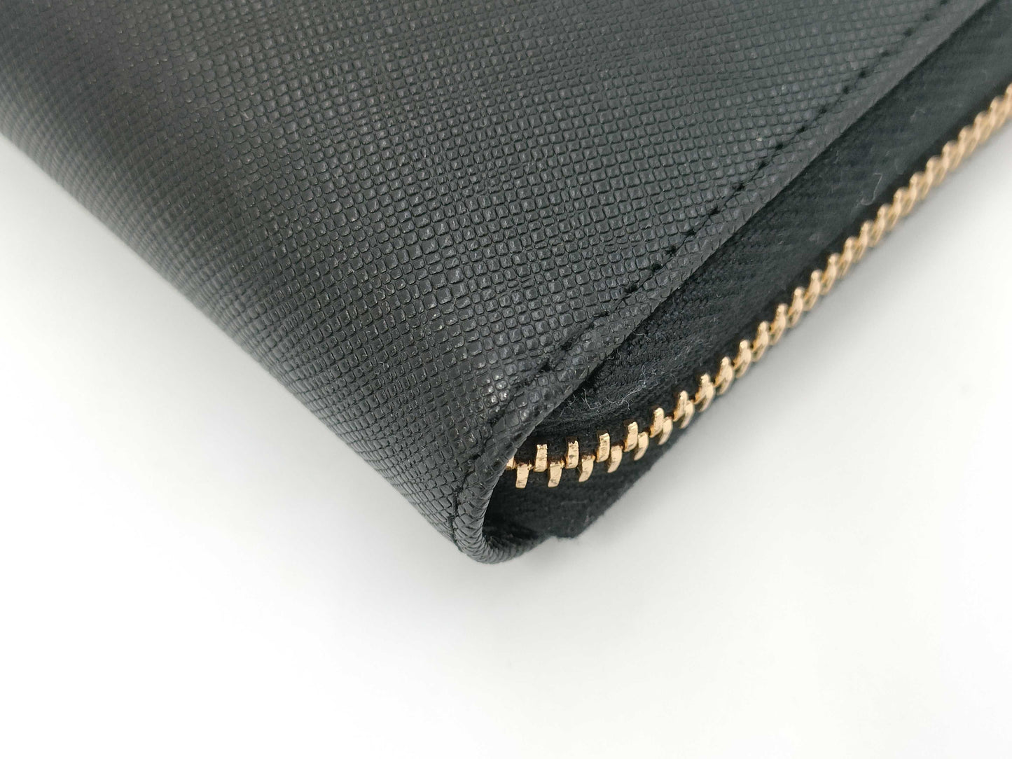 PRADA Saffiano Logo Long Wallet Black Wallet