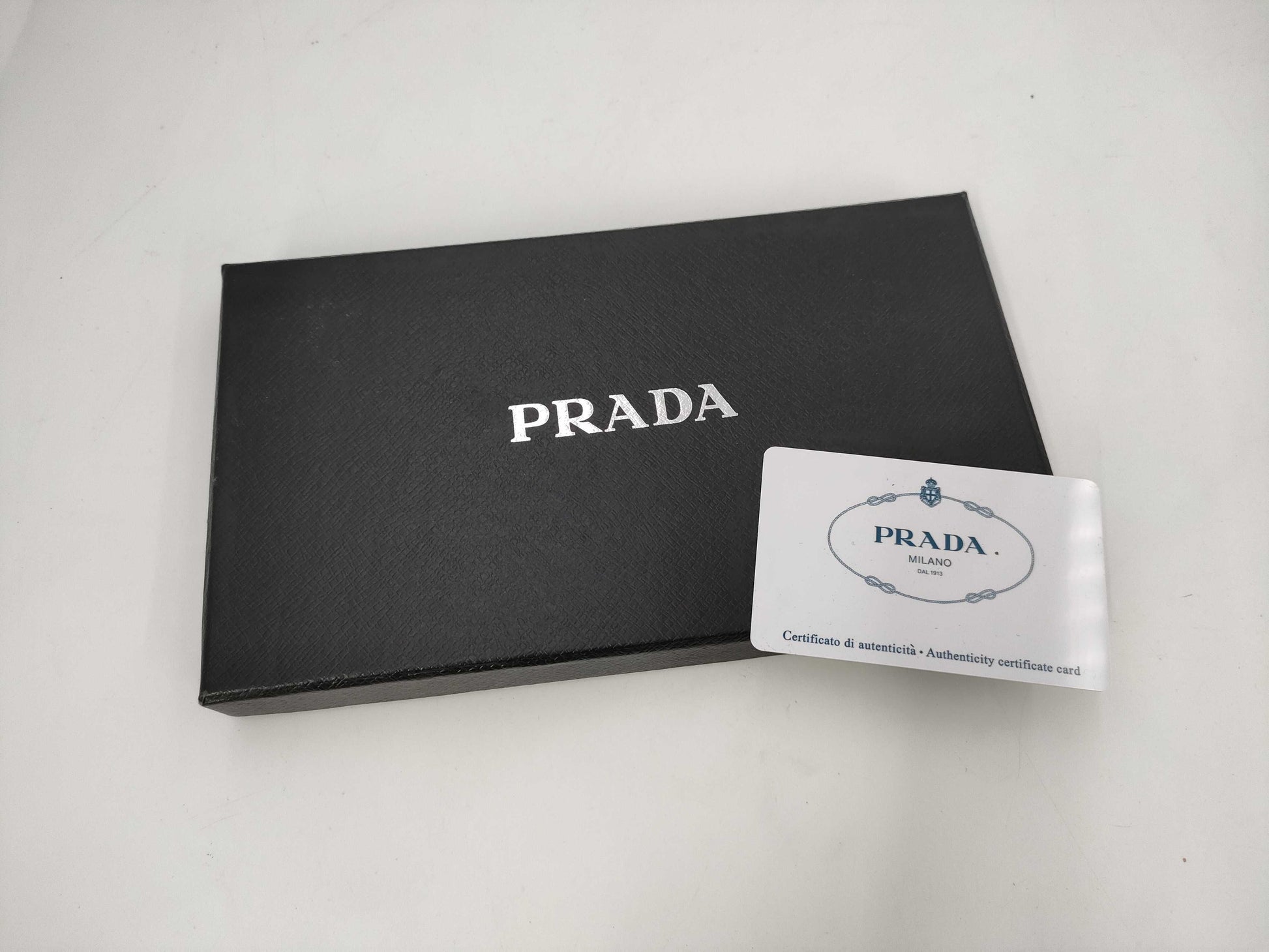 PRADA Saffiano Logo Long Wallet Black Wallet