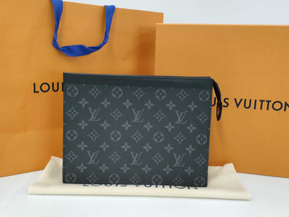 LOUIS VUITTON M61692 Monogram Eclipse Pochette Voyage MM Clutch Bag