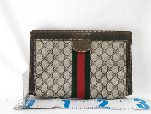 GUCCI GG Supreme Sherry Second Bag Clutch Bag