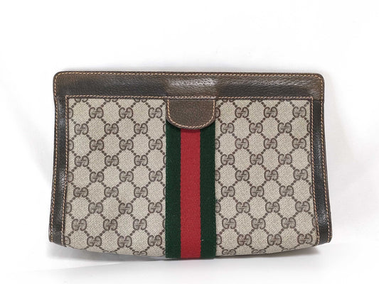 GUCCI GG Supreme Sherry Second Bag Clutch Bag