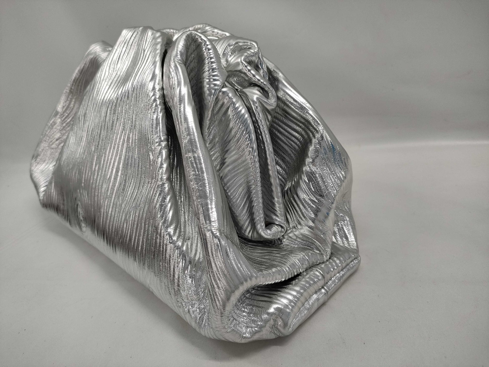BOTTEGA VENETA Large Silver Pouch