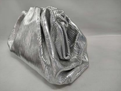 BOTTEGA VENETA Large Silver Pouch