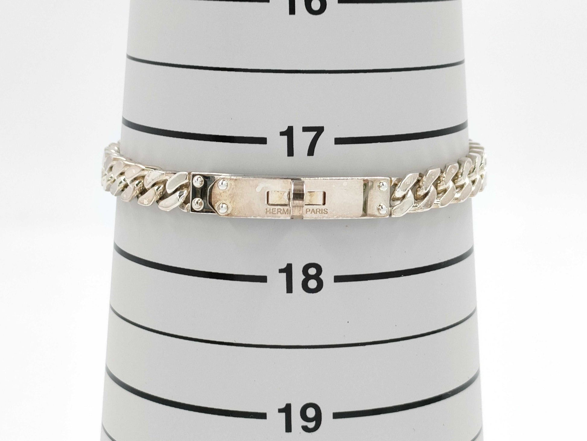 HERMES Kelly Gourmet Bracelet Silver Ag925 XL 20.5g Bracelet/Bangle