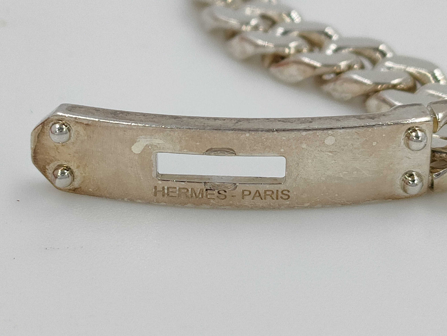 HERMES Kelly Gourmet Bracelet Silver Ag925 XL 20.5g Bracelet/Bangle