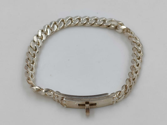 HERMES Kelly Gourmet Bracelet Silver Ag925 XL 20.5g Bracelet/Bangle