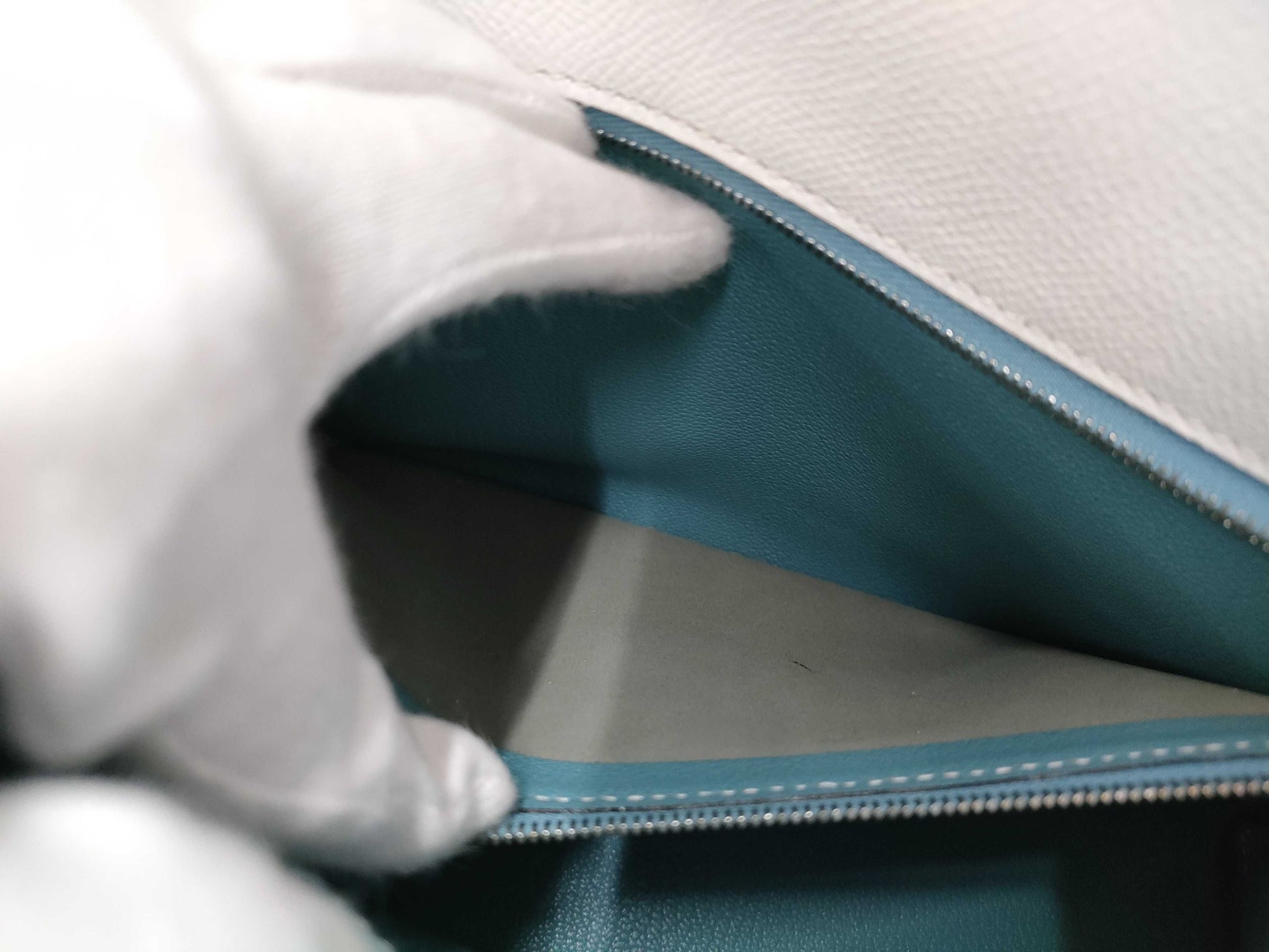 HERMES Kelly 28 Epson White SV Stamp □I Stamp Bag