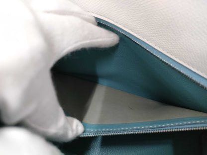 HERMES Kelly 28 Epson White SV Stamp □I Stamp Bag