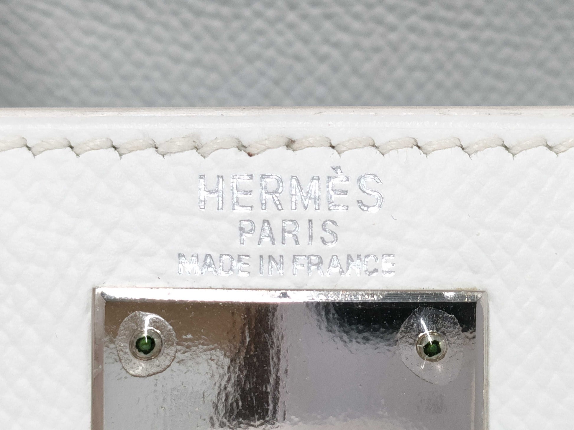 HERMES Kelly 28 Epson White SV Stamp □I Stamp Bag