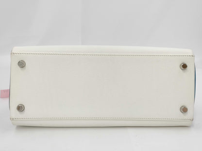 HERMES Kelly 28 Epson White SV Stamp □I Stamp Bag