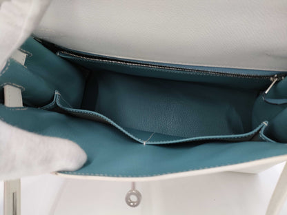 HERMES Kelly 28 Epson White SV Stamp □I Stamp Bag