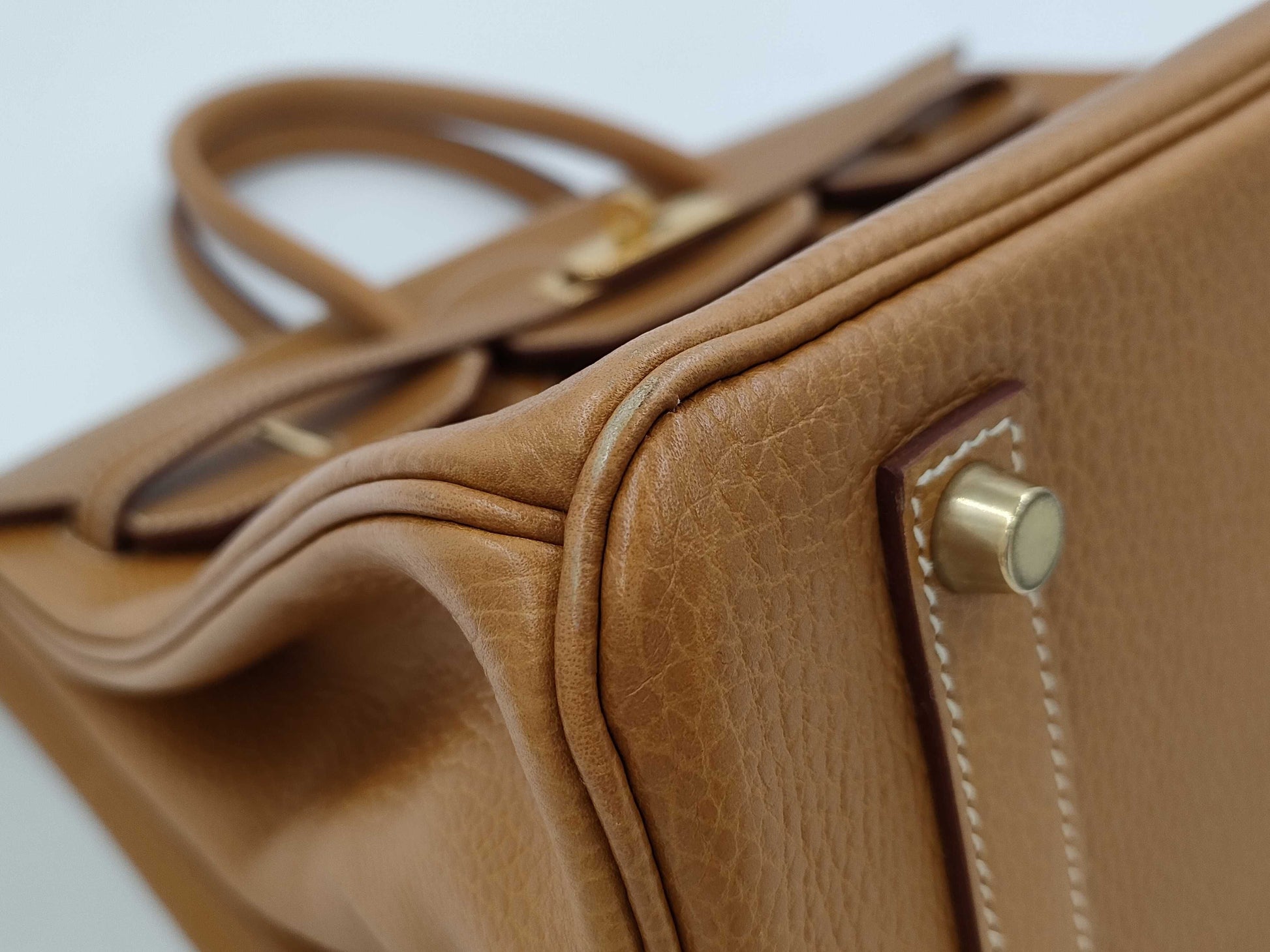 HERMES Birkin 35 Ardennes Gold with GD Hardware and A Stamp