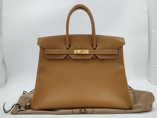 HERMES Birkin 35 Ardennes Gold with GD Hardware and A Stamp
