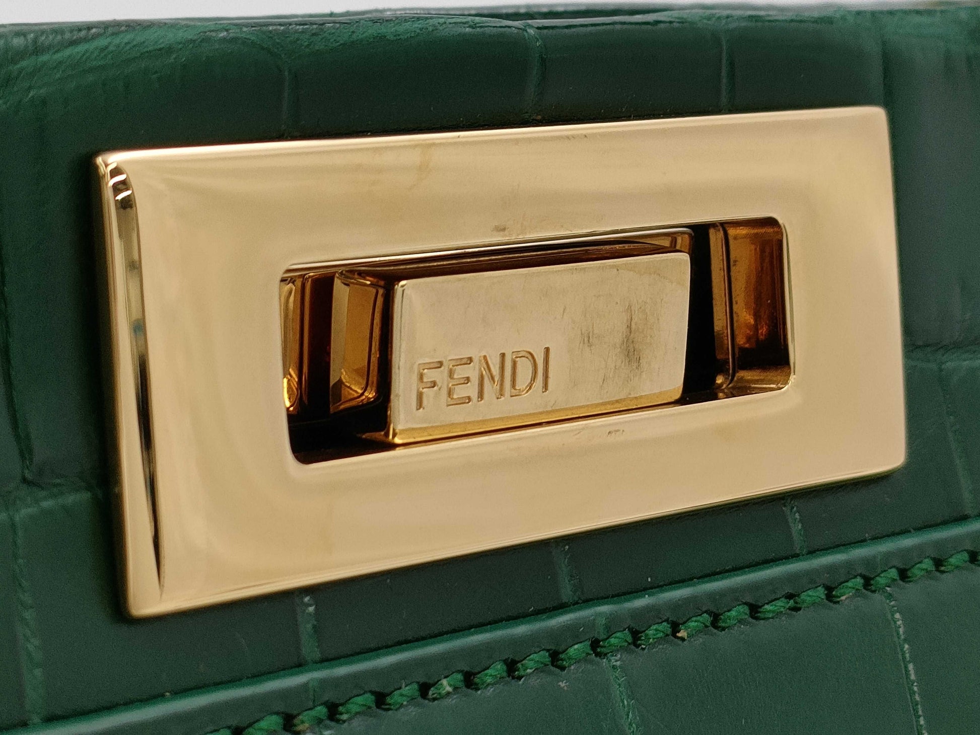 FENDI Exotic Leather Croco Matte 2-Way Bag