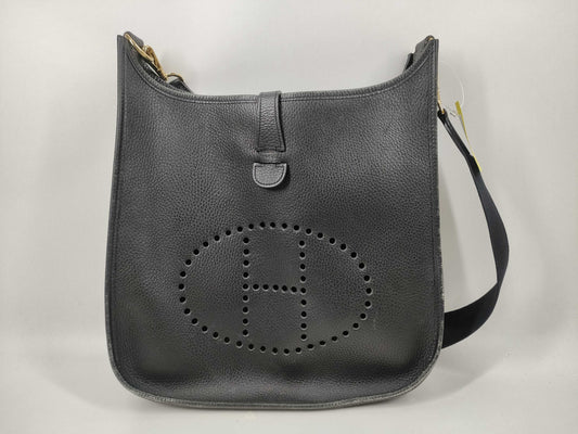 HERMES Evelyn □B engraved Togo shoulder bag