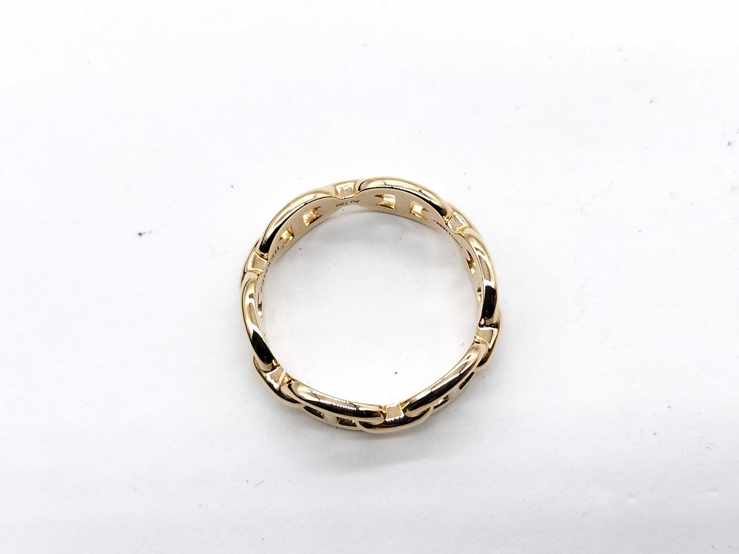 HERMES Chaine d'Ancre #55 PG Au750 4.2g Ring 