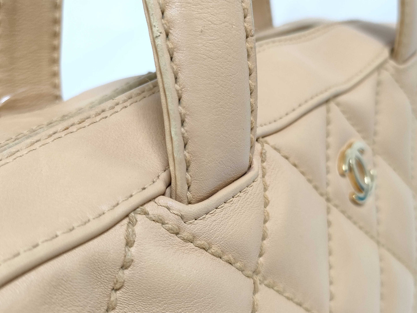 CHANEL Wild Stitch/Beige Handbag