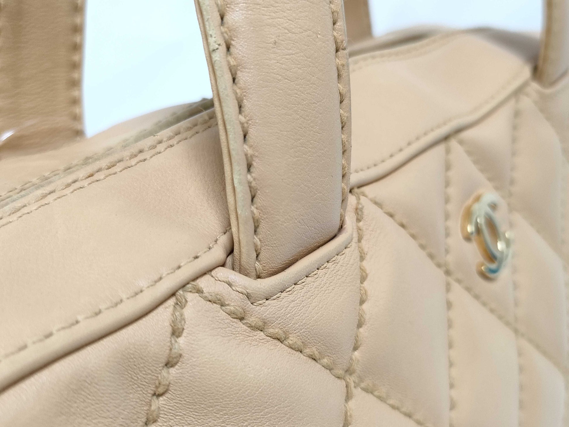 CHANEL Wild Stitch/Beige Handbag