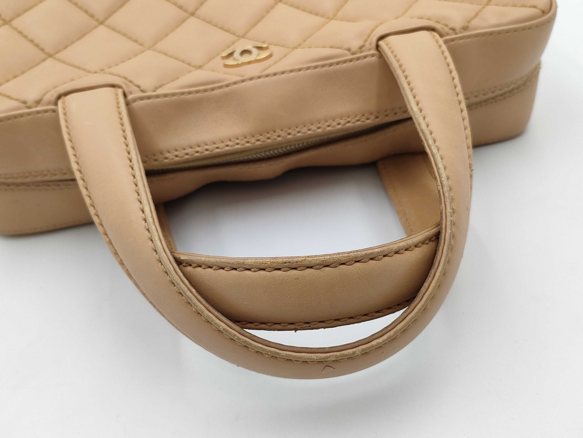 CHANEL Wild Stitch/Beige Handbag