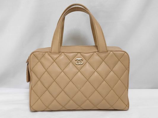 CHANEL Wild Stitch/Beige Handbag