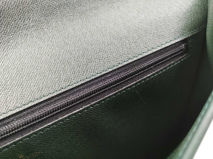 LOUIS VUITTON Taiga flap-style second bag with some deterioration inside the pocket.
