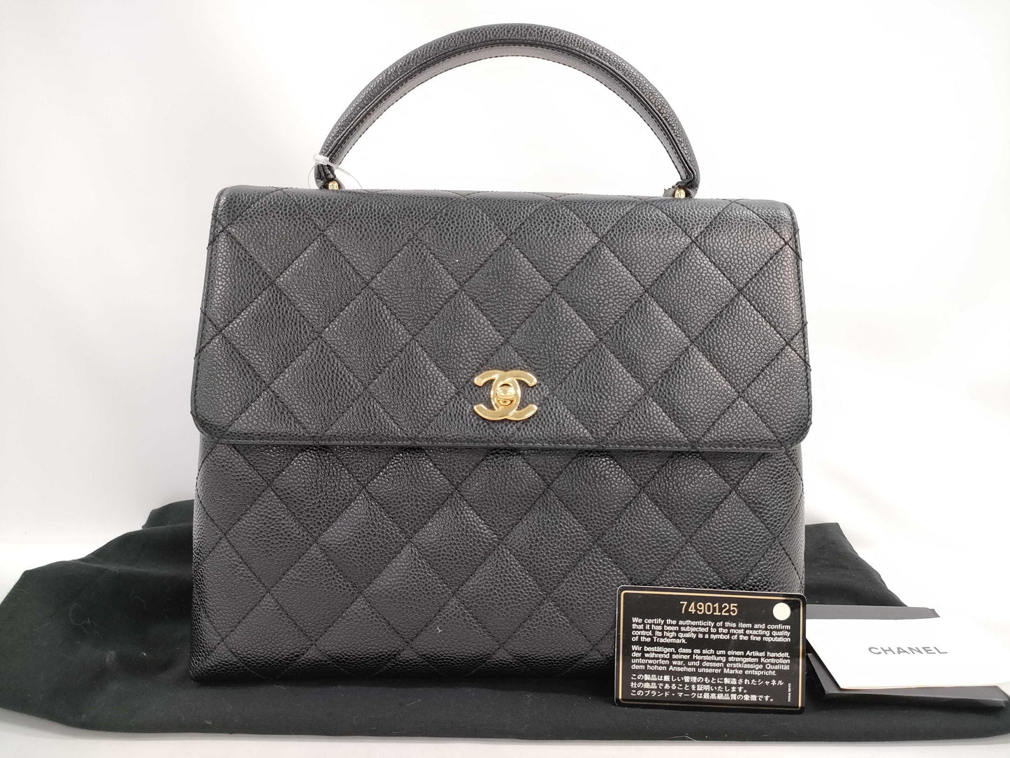 CHANEL Caviar Skin Handbag Handbag